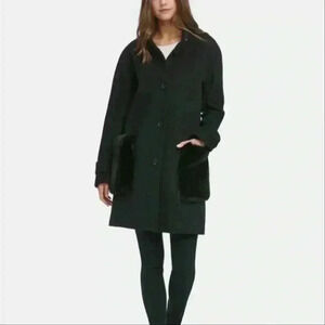 DKNY Faux Fur Pocket Coat